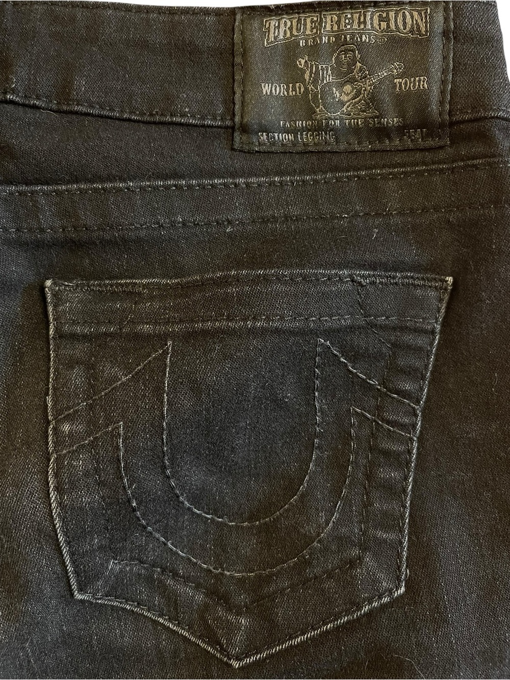 True Religion Size 27 Black Basic Legging Low Rise Skinny Jeans Stretch - Picture 13 of 14